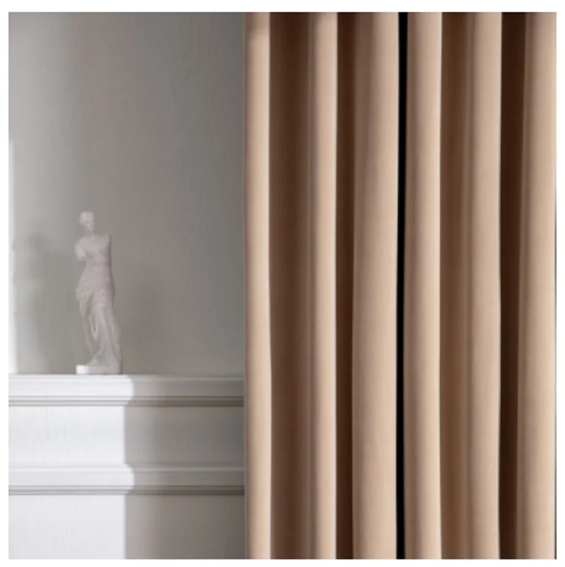 Современные коричневые фланелевые занавески модные для спальни гостиной