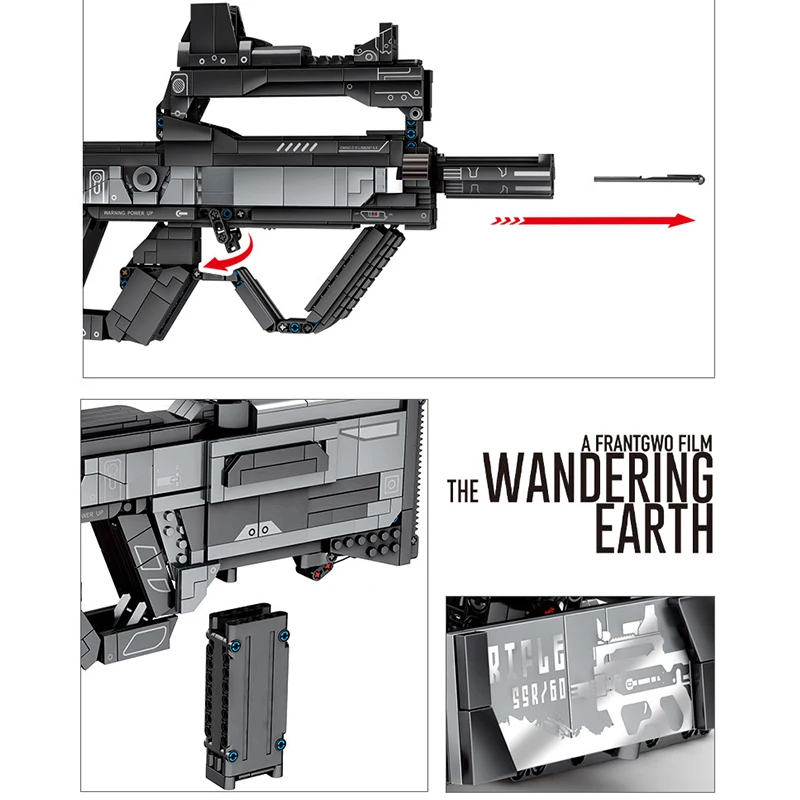 

1430pcs Police Weapon Military Gun Series The Wandering Earth Type 95 Assault Rifle Building Blocks Model Toys Children Gifts