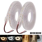 Светодиодный полосы светильник 2835SMD IP67 Водонепроницаемый светодиодный лента 0,5 HDMI кабель 1 м 2 м 3 м 4 м 5 м 10 м 120 светодиодный sМ гибкий светодиодный светильник лампа ACDC 12V 24V