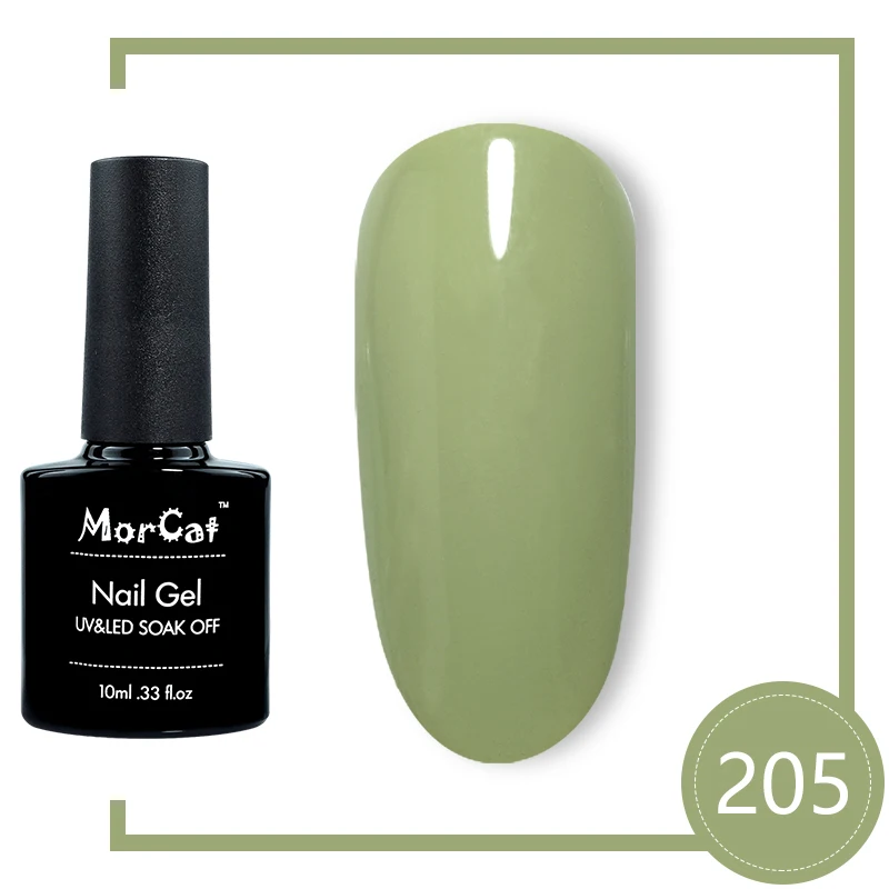 Гель-лак для ногтей MorCat зеленая серия цветовая полировка желтая основа