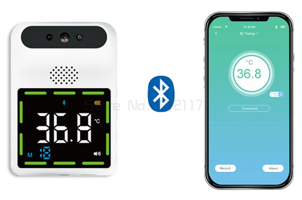 

Инфракрасный термометр с голосовой сигнализацией, Бесконтактный цифровой прибор для измерения температуры с настенным креплением, 11 языко...