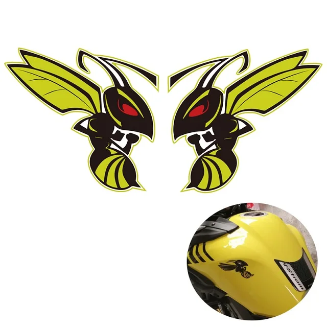 1 пара Мотоцикл Hornet обтекатель шлемы наклейки для Honda Angry Bee Hornet наклейки - Цвет: B-bigger