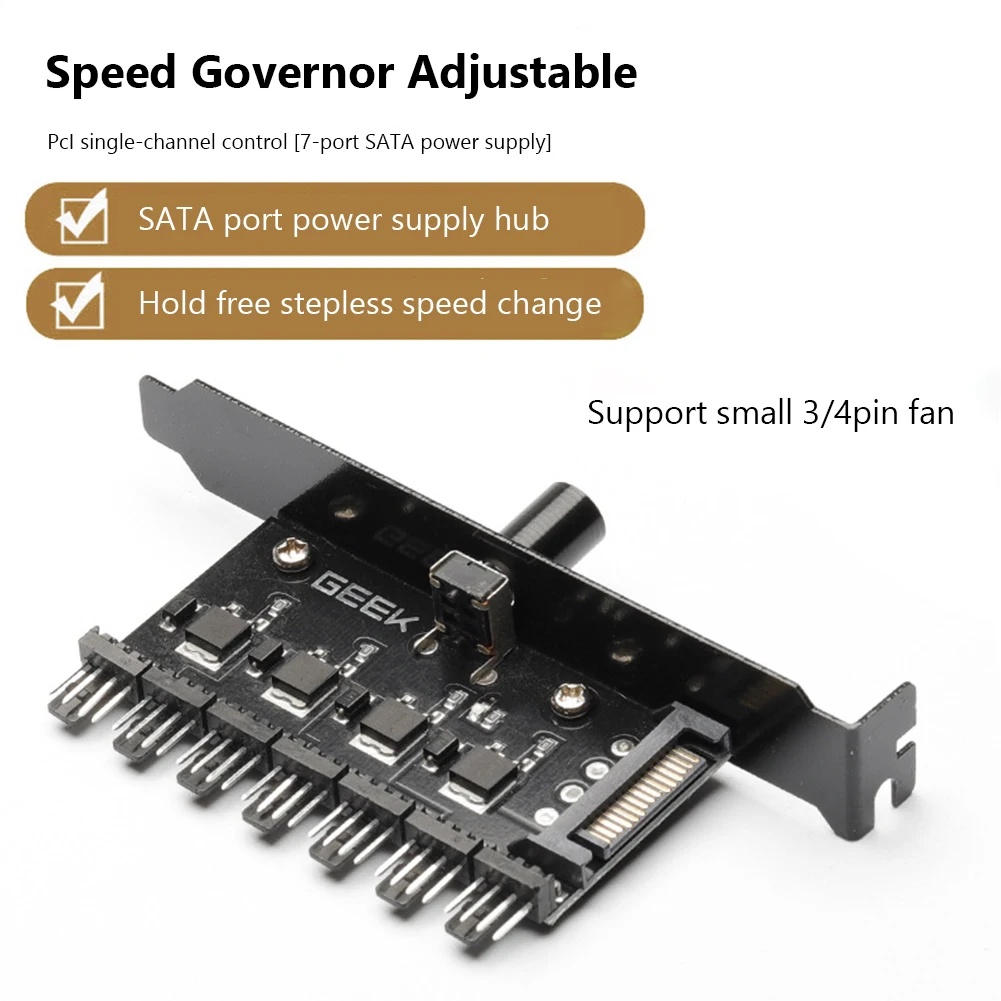 

12V PC Case Cooling Fan Hub 1 To 7/8 Way Universal Computer Regulator Splitter 4Pin 3Pin Speed Controller Adapter Easy Install