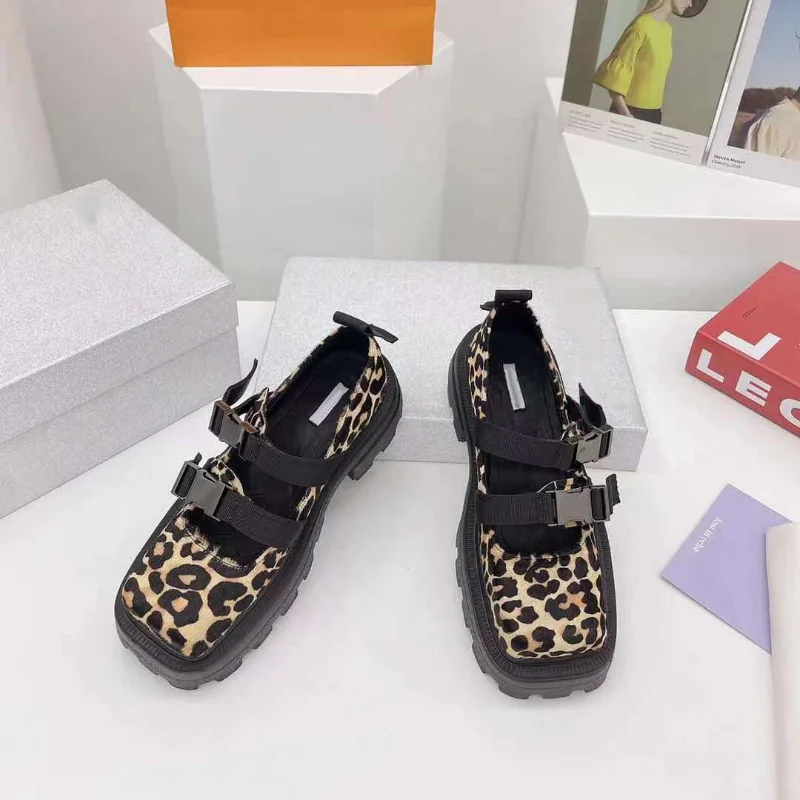 Женские босоножки с леопардовым принтом на платформе обувь для ранней осени 2021 |