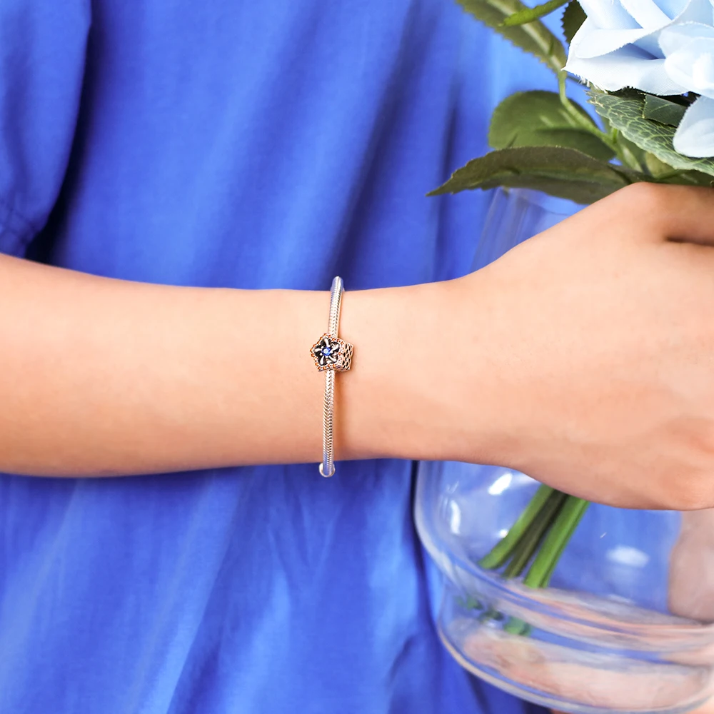 

NEW Original Design 100% 925 Sterling Silver 1:1 Charm Authentic Classic Fire Flower Retro Elegant Women Bead Jewelry 1521-1540