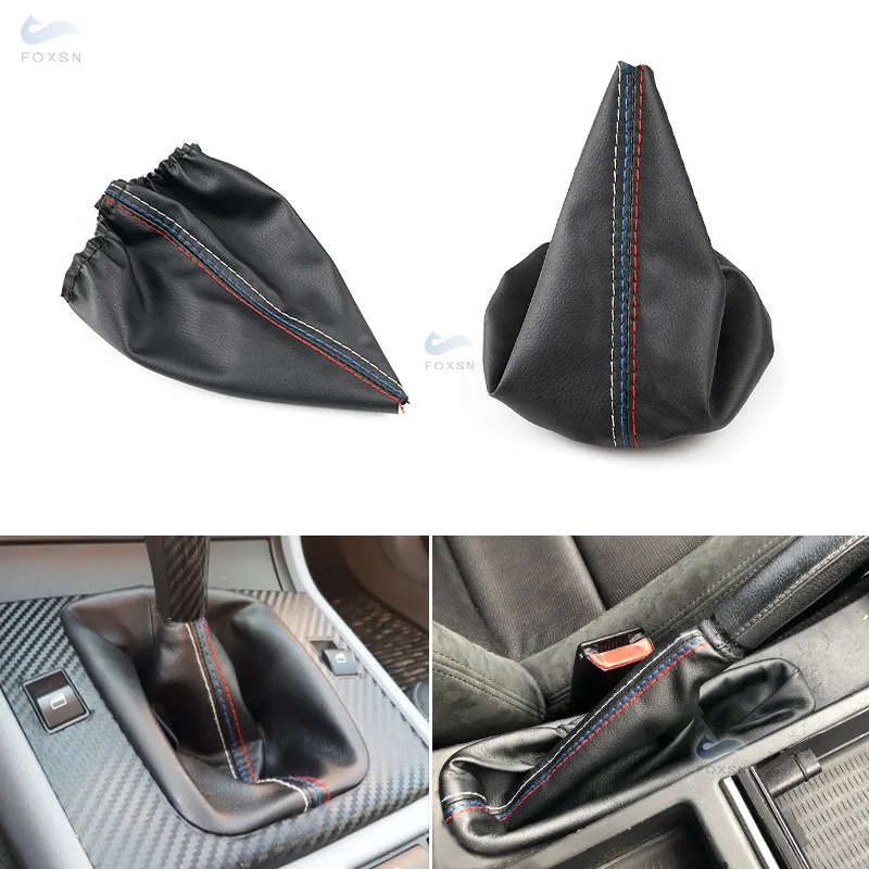 

Car Styling Interior Gear Shift Collars Manual Handbrake Gaiter Boot Leather Cover Trim For BMW 3 Series E36 E46 E30 E34 M3 Z3
