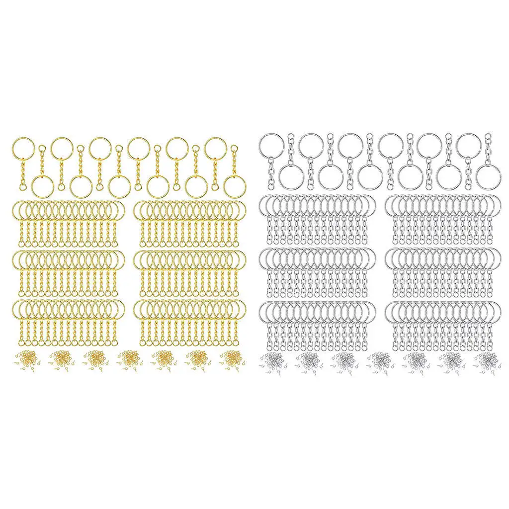 

360Pcs Key Ring Chains With Open Jump Ring Split Keyring Jewelry Making Findings