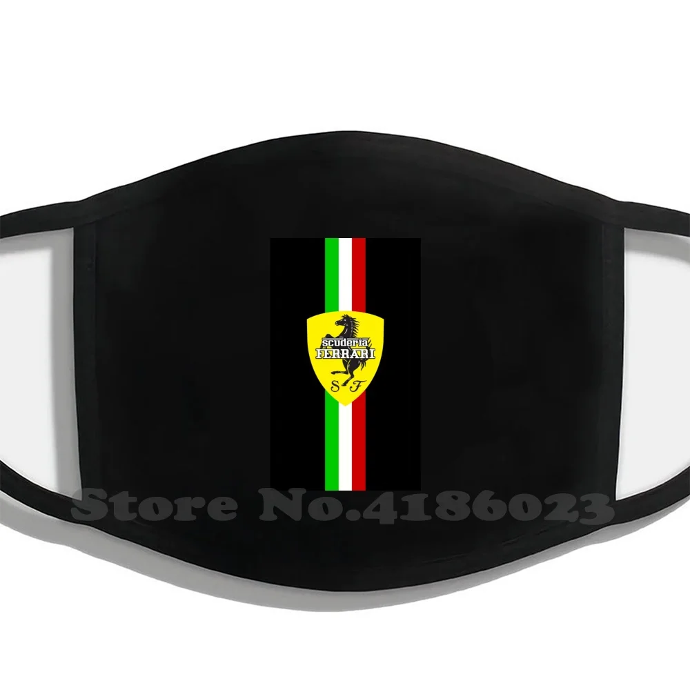 

Scuderia Ferrari Design Black Breathable Reusable Mouth Mask Scuderia Ferrari Popular Posonan Fiber Carbon Paper Nice Cool Cute