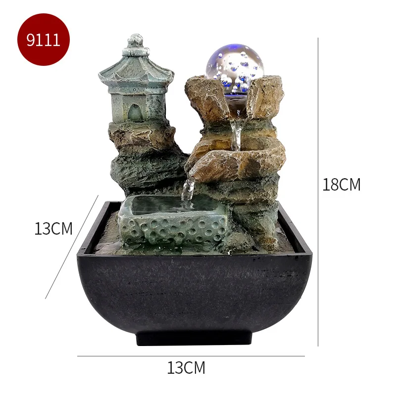

2020 Feng Shui Craft Tabletop Fountain Indoor Creative Small Fountain Flowing Water Decor cobbles waterfall 2 charging method