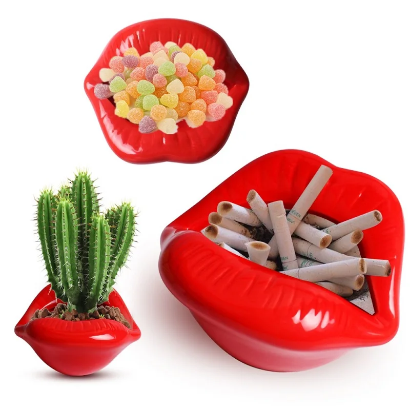 

3D Funny Ashtray Lip Ash Tray Smoking Cigarettes Tobacco Weed Ashtray Creative Mouth Home Office Ornament Decor Boyfriend Gifts