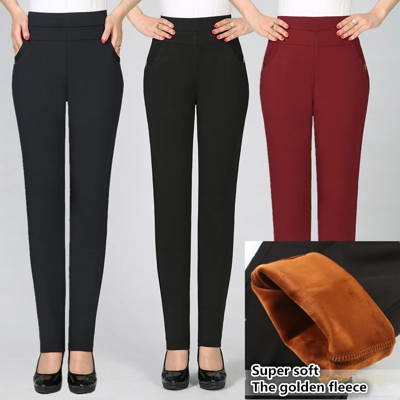 

High waist elasticity in 2018 Warm winter pants women Top quality women pants sweat pants mother's trousers joggers