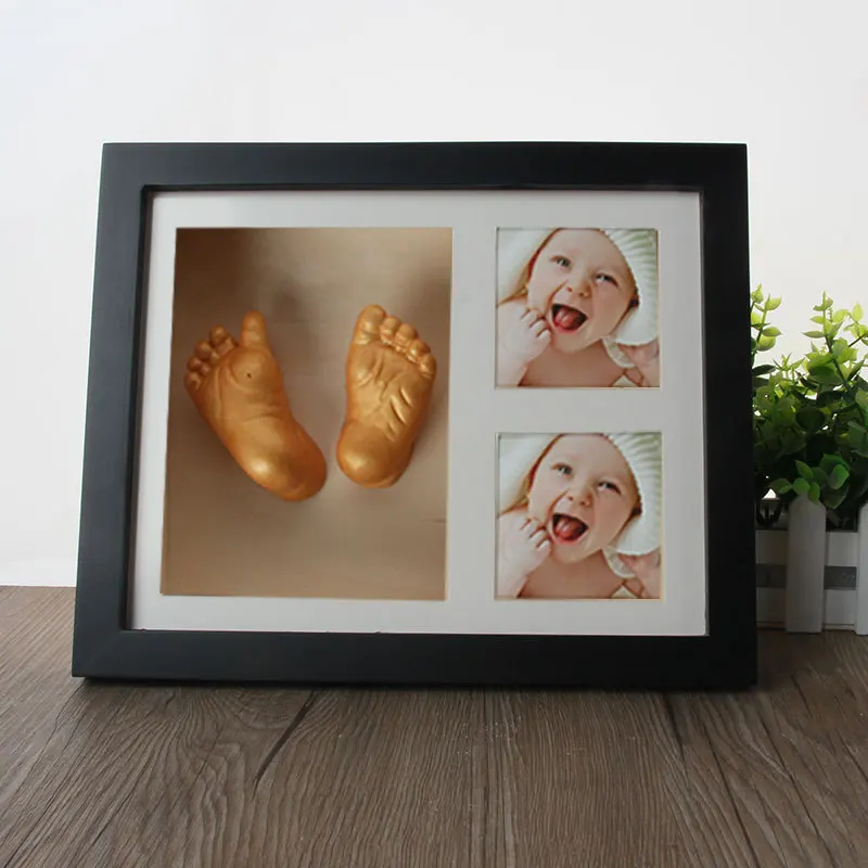Kit de marco de fotos para bebé recién nacido, molde de mano para pie, impresión 3D, DIY, yeso, fundición, estéreo, clon, huella de mano, recuerdo conmemorativo