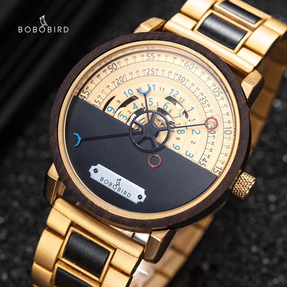 

BOBO BIRD Wooden Man Mechanical Watch Mechanical Automatic Watches Top Brand Luxury Timepieces Christmas Gifts Dropshipping