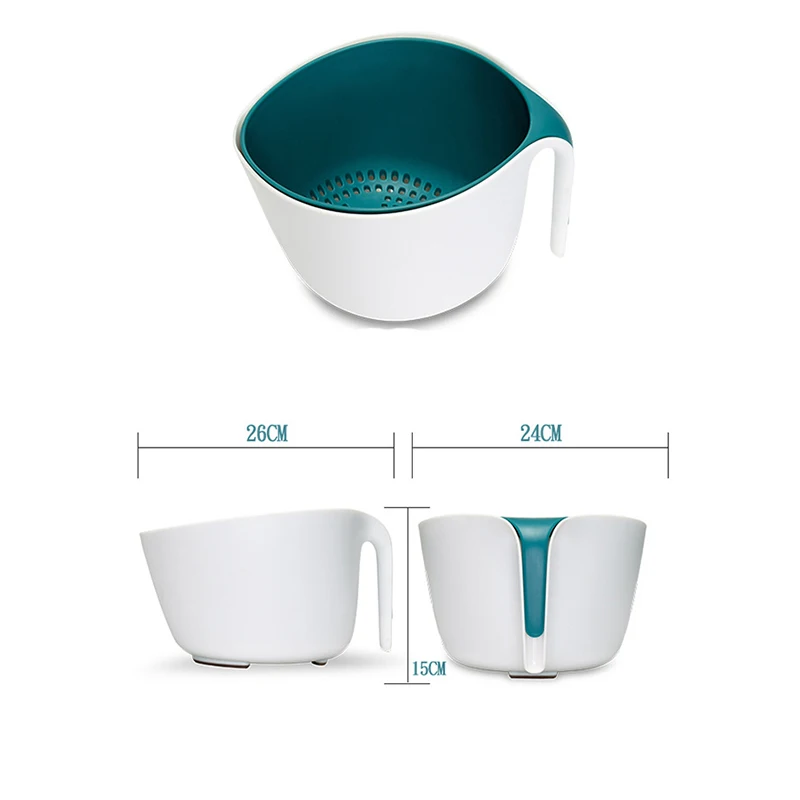 Двойная корзина для слива чаша мытья риса кухонная раковина ситечко лапша овощи