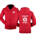 Толстовка мужская сверхъестественная, братья Винчестеры, толстовки мужские на весну и осень, флисовая толстовка с капюшоном на молнии, спортивный костюм в стиле хип-хоп Harajuku M