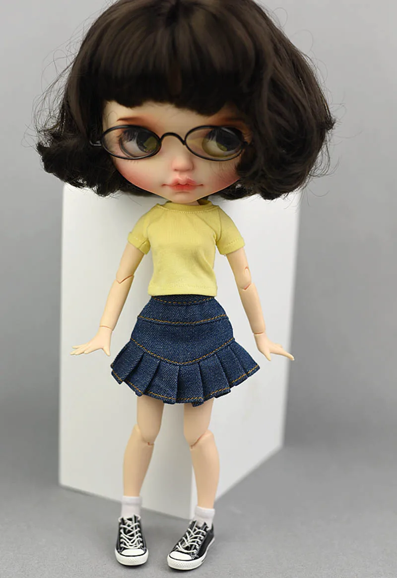 Синие джинсы повседневная одежда для куклы Blythe детская игрушка трапециевидная