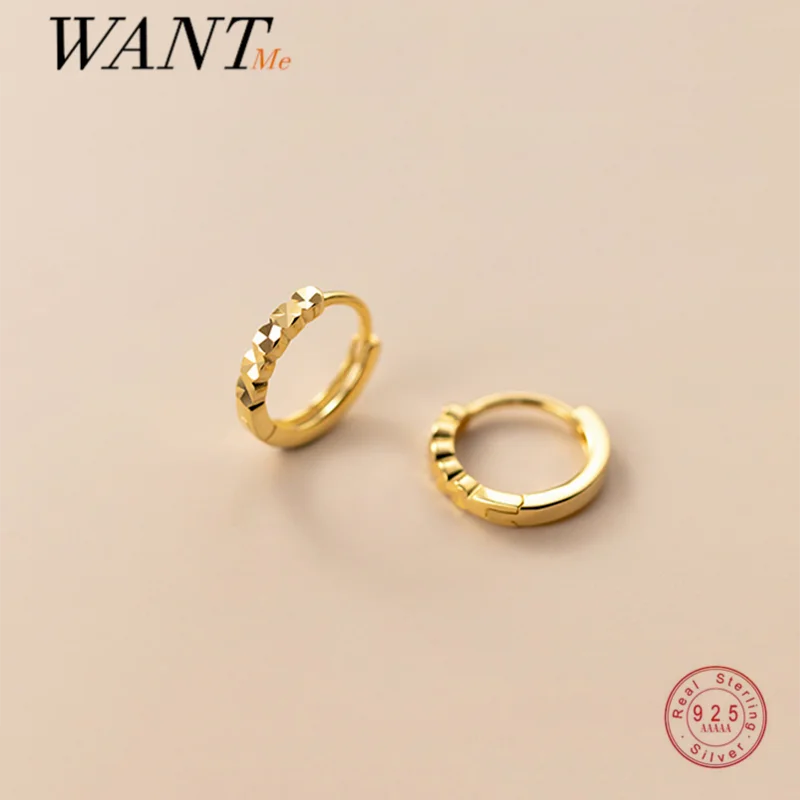 

Женские серьги-гвоздики WANTME, из серебра 925 пробы, с граненым геометрическим рисунком, для вечевечерние