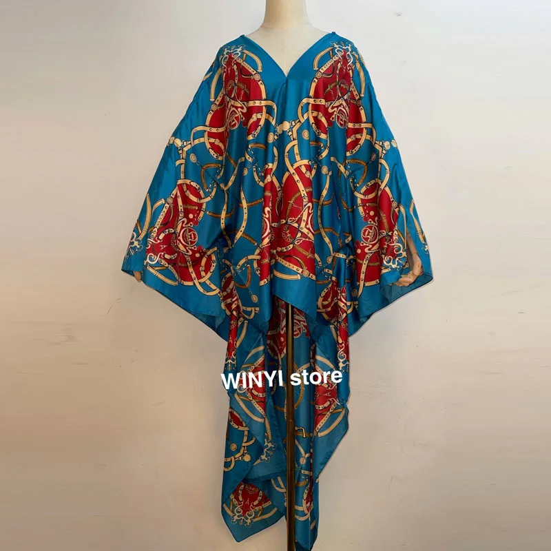 WINYI 2021 Autumn sunmer African Vintage Maxi Dress Women's Fashion Batwing Sleeve Flower Print Loose Plus Size Maxi Dresses