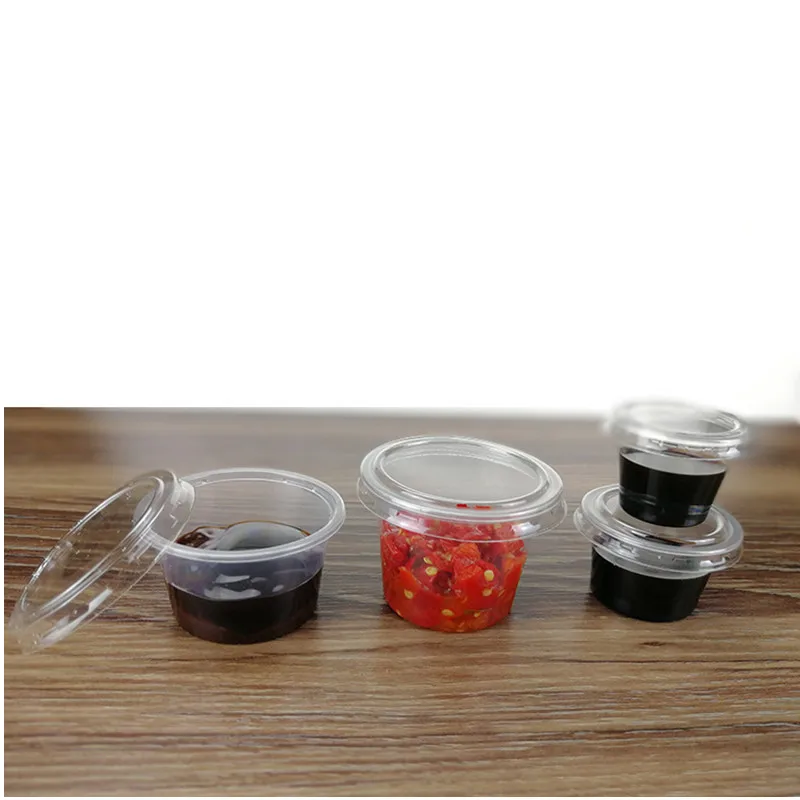 Круглая пластиковая чашка для соуса высокого качества 100 шт. Маленькая