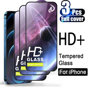 HD+ 3Pcs Tempered Glass For iPhone 12 Pro Max Screen Protector For iPhone 12 Pro Max Full Cover Glas in Pakistan