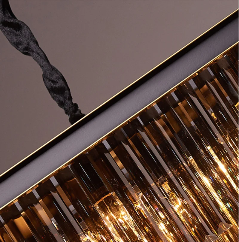 Черная хрустальная люстра светильник ing прямоугольник современный обеденный