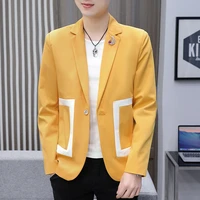 new arrival slim blazers men%e2%80%99s suit formal business party male suit one button lapel casual long sleeve top jackets solid coats