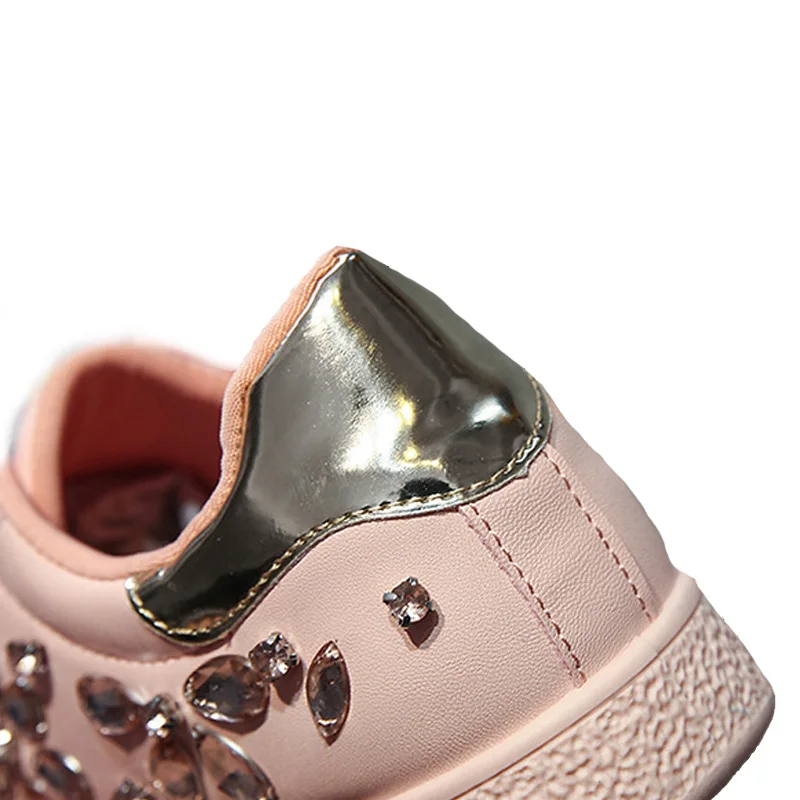 2021 Модные женские кроссовки стразы на плоской подошве женская повседневная