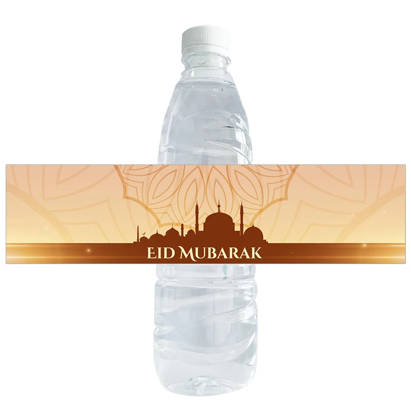 Вечерние наклейки на бутылки для воды Eid Mubarak этикетки с печатью Подарочные сумок