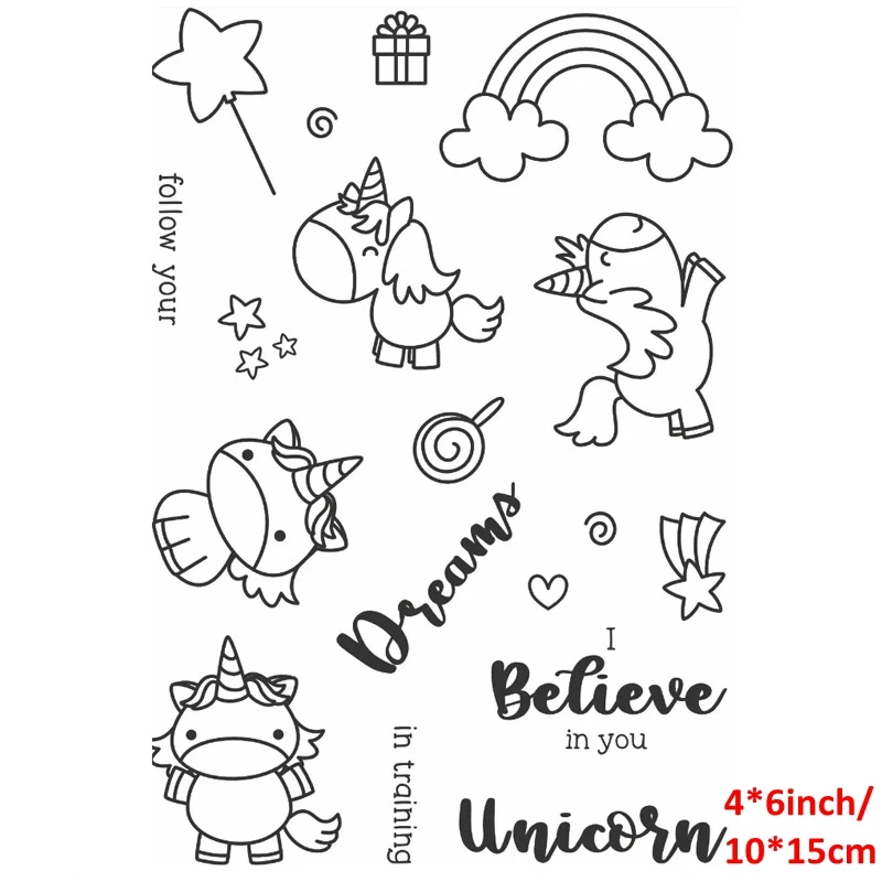 QWELL Happy Unicorn металлические режущие штампы с прозрачными штампами радужные конфеты