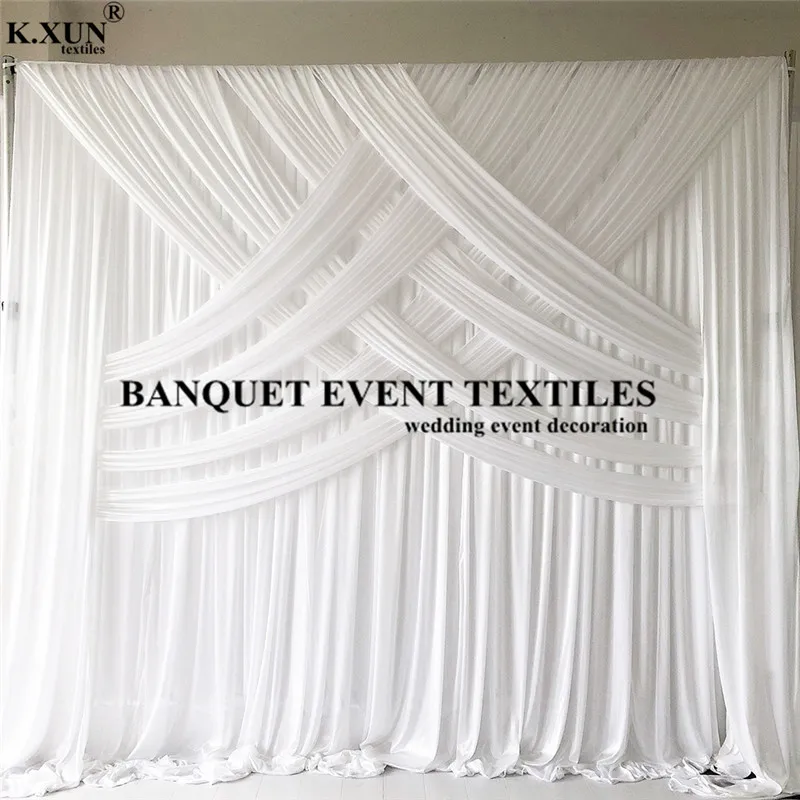 Tel&oacute;n de fondo de seda de hielo para boda, tel&oacute;n de fondo de escenario para decoraci&oacute;n de eventos y fiestas, 10x10 pies-0