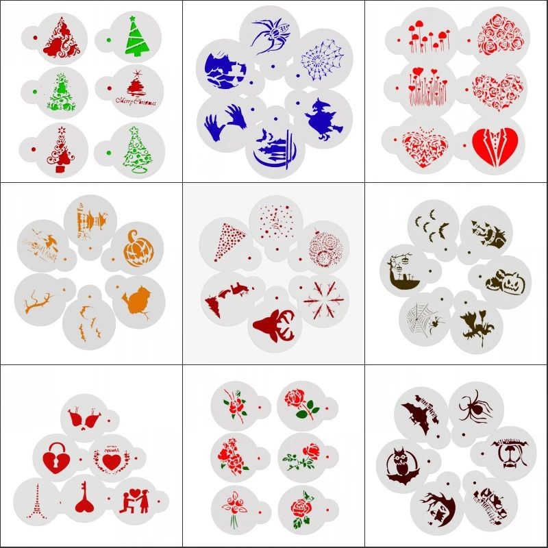 Трафареты для выпечки тортов Aomily 6 шт./компл. специальные различные фестивали