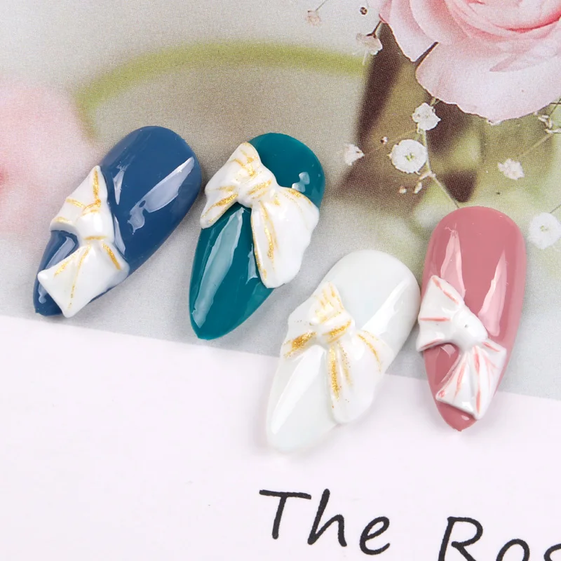 

1pc Half Sugar Bowknot Mold French 3D Three-dimensional Silicone Nail Decoration