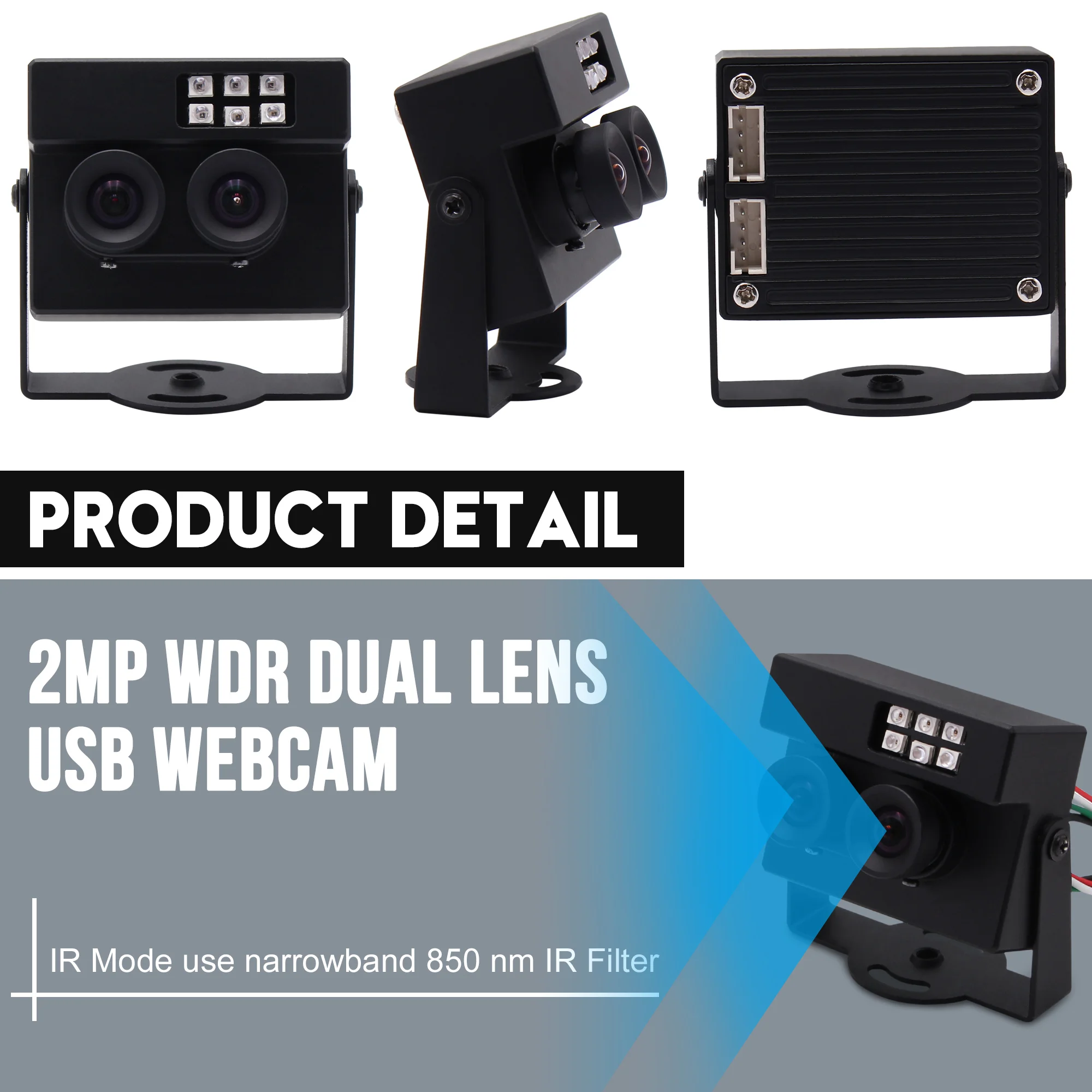 USB веб камера с двумя объективами 2 МП 1080P без искажений|Модули камеры для