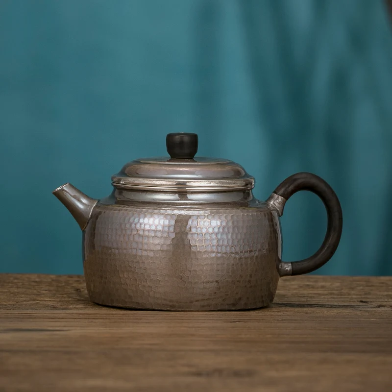 

Ag999 Sterling Silver Teapot Hand-Forged Kitchen Utensils Built-in Filter Handmade Coffee Tea Pot