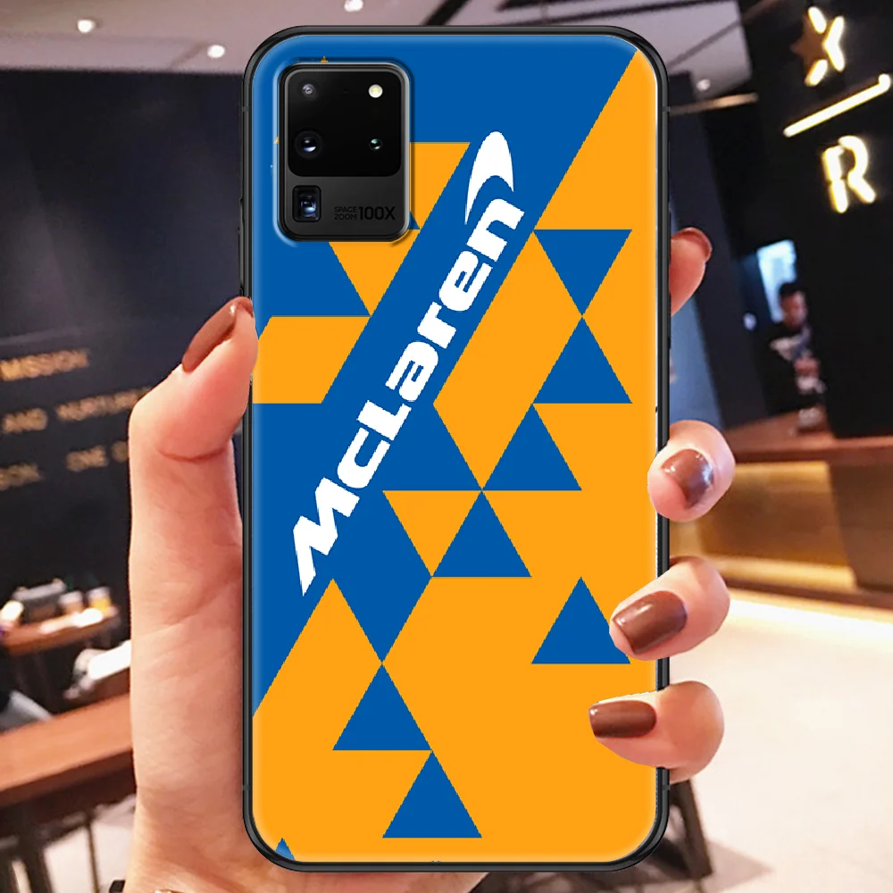 

Sports Mclarens Car Logo Phone case For Samsung Galaxy Note 4 8 9 10 20 S8 S9 S10 S10E S20 Plus UITRA Ultra black trend bumper