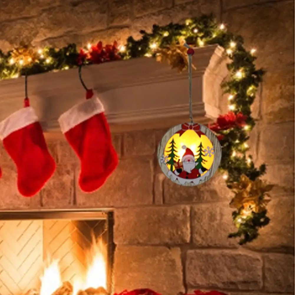 Светодиодный мини светящийся деревянный дом Рождественские огни светодиодный