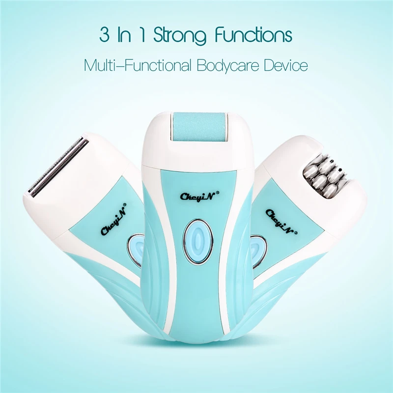 

3 in 1 Electric Epilator Feet Heel Callus Remover USB Rechargeable Hair Shaving Razor Lady Shaver Underarm Bikini Leg Depilator