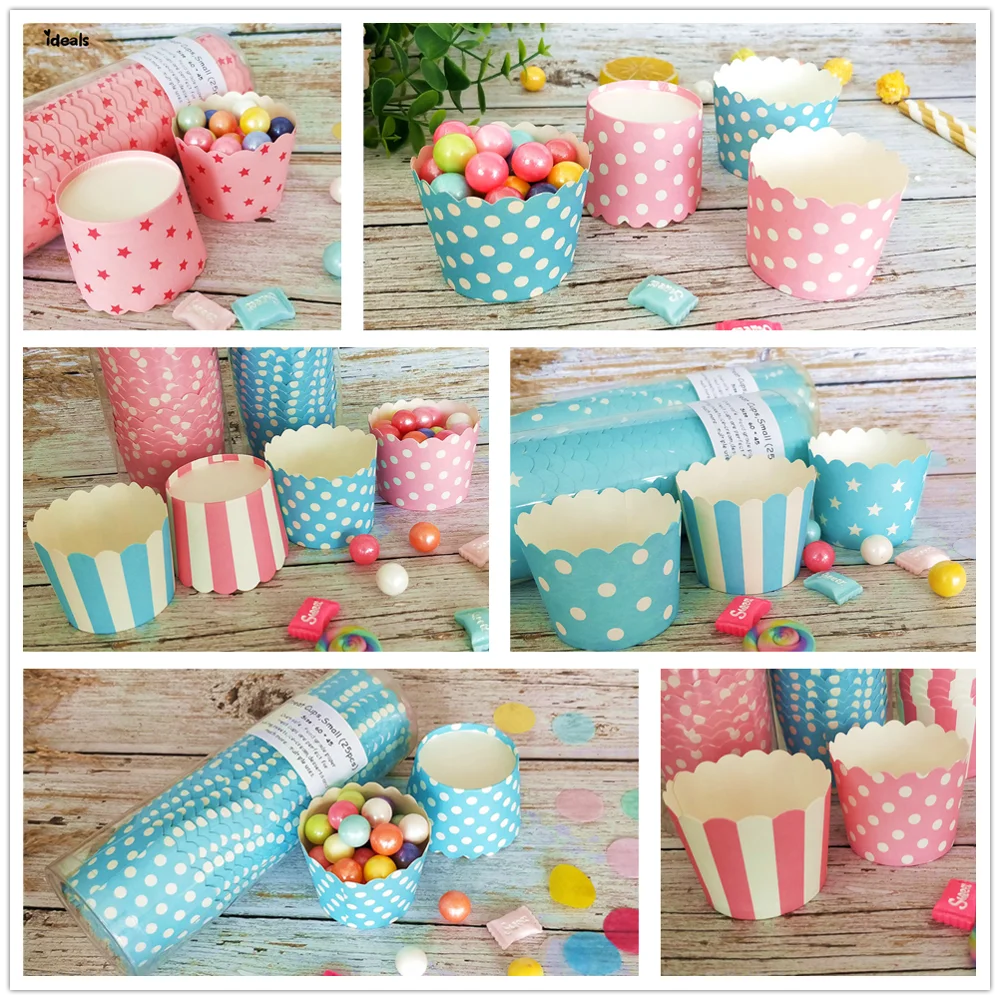 50 шт. светильник розовый синий горошек подкладка для кексов бумажная чашка