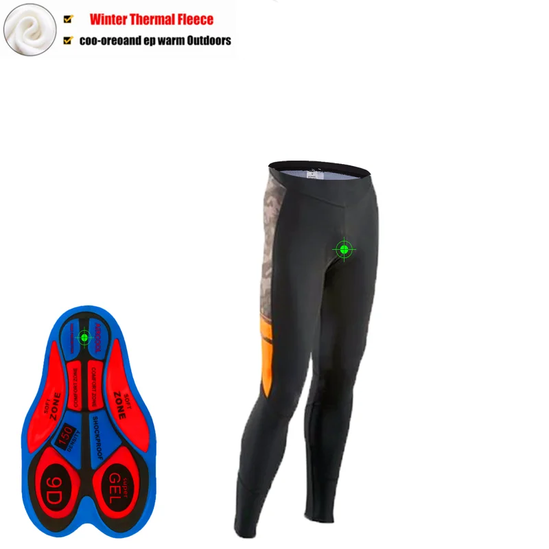 Winter Long Pants NW Coolmax зимние термальные флисовые Pro Team велосипедные черные нагрудники велосипедные шорты MTB дорожный велосипед Ciclismo Perneras 9D гелевая накладка - Цвет: Winter Long Pants