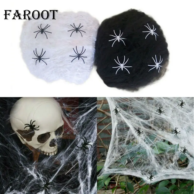 Faroot страшные вечерние реквизиты на Хэллоуин белая эластичная паутина ужас