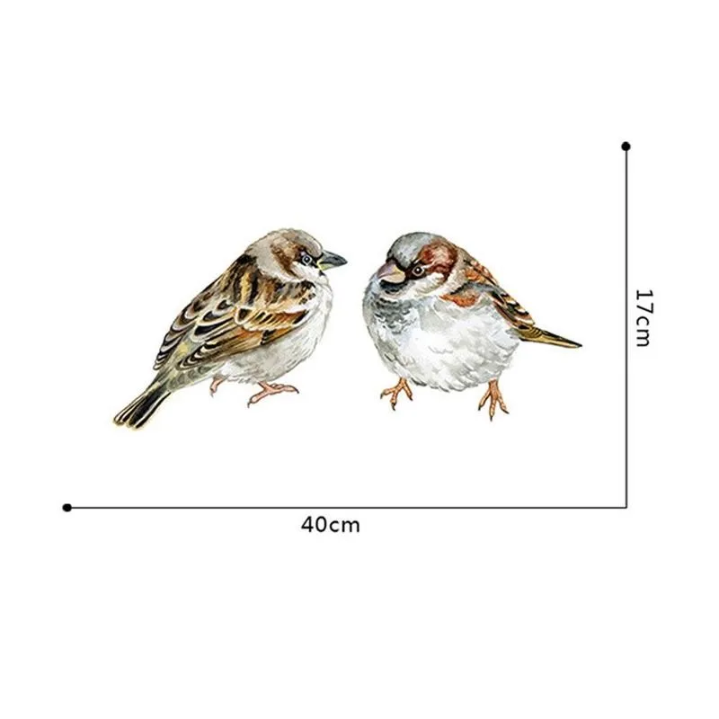 

2pcs/set Home Decoration Wall Sticker Realistic Watercolor Animal Cabinet Animals Stickers Decor Kindergarten Wall Birds C4N6