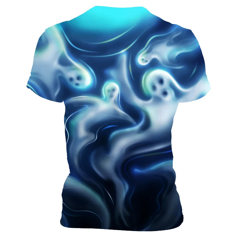 

2021 Men's Summer Men Short Sleeve 3D Printing Design Abstract Concept Casual Fashion Print Men's Round Collar T-Shirt