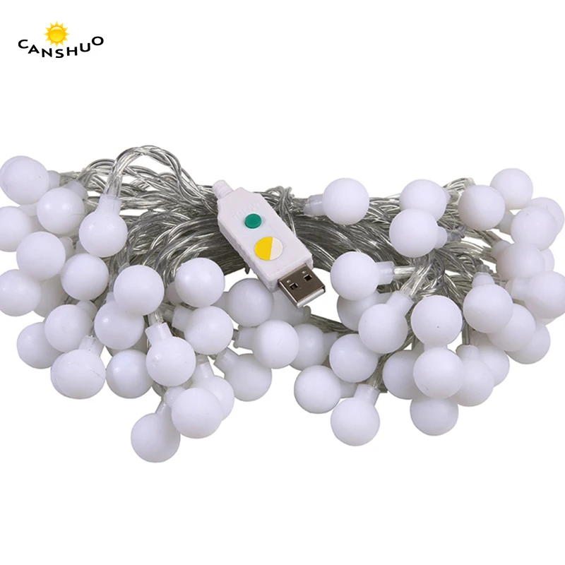 

2/10M 20/60LED USB Powered Globe Matt Ball Led Christmas Fairy String Lights RGB Garden Wedding Home Decoration Illuminator Lamp