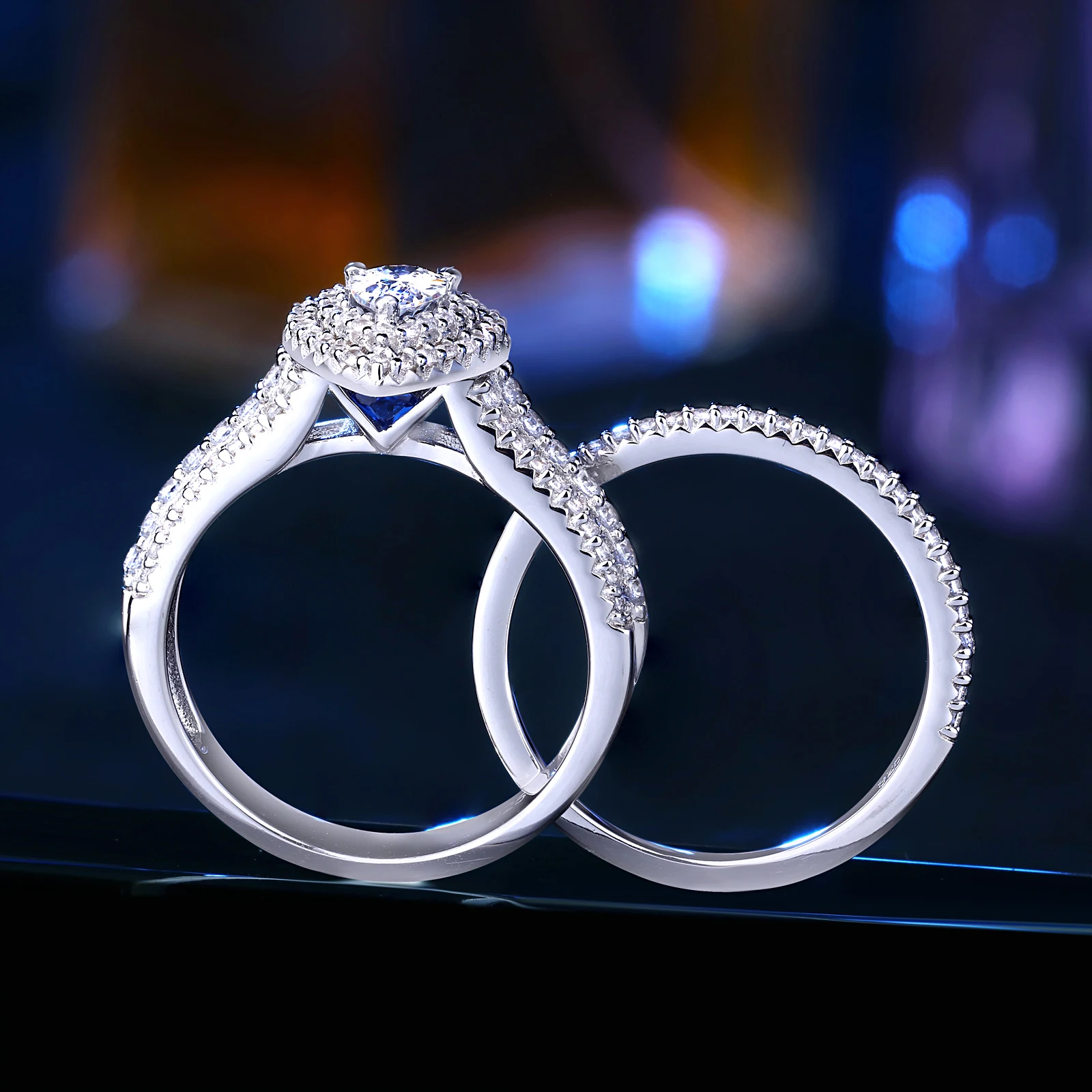 Женское Обручальное кольцо в форме груши Newshe белое обручальное из стерлингового