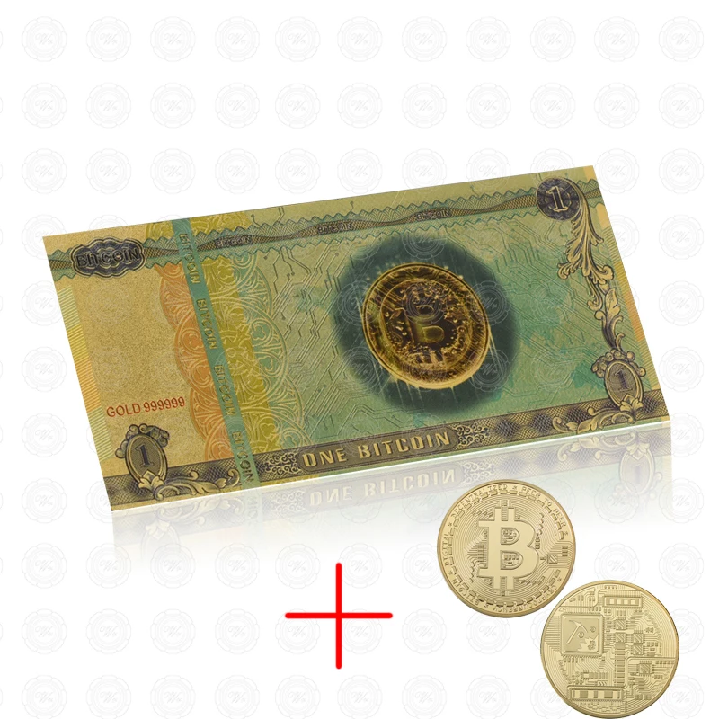 with bit coin3 Один Биткоин золотые банкноты с битной монетой поддельные бумажные деньги BTC Подарочный товар для коллекционера банкнот дропшиппинг - Цвет: with bit coin3