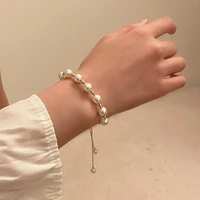 round beaded bracelet jewelry adjustable bangle imitation pearl women bracelet for lady girls lover female valentines day gift