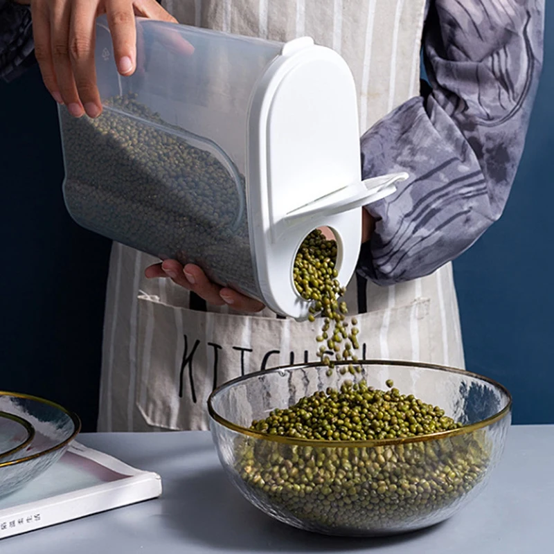 

Plastic Kitchen Cereal Dispenser Refrigerator Storage Box Dry Food Rice Container Flour Grain Storage Bottle