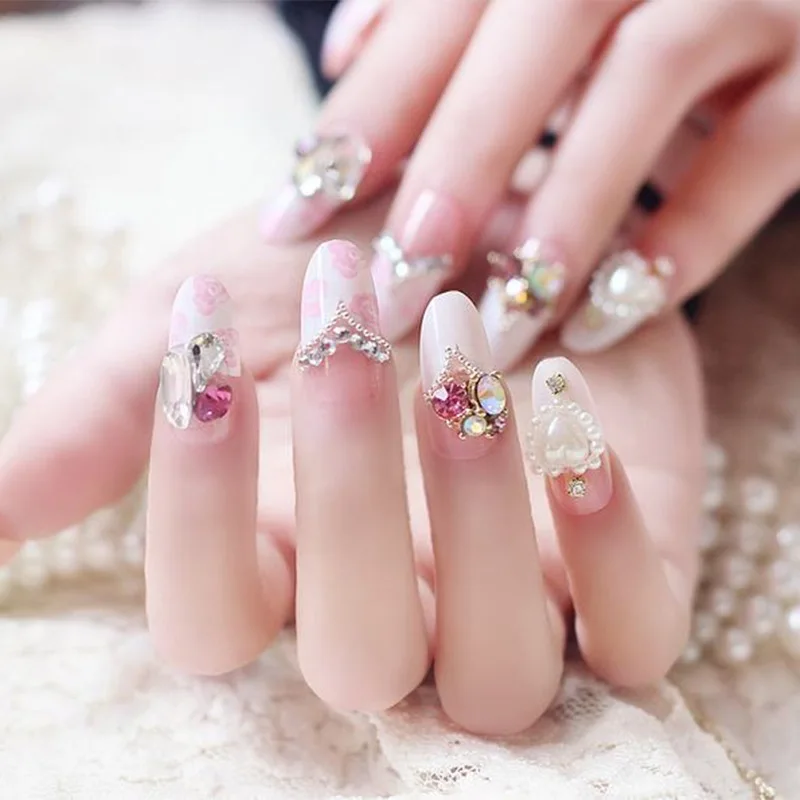 1000 шт. смешанные размеры стразы для фиксации без горячей дизайна ногтей с плоским