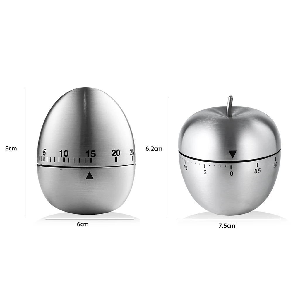 

Multifunctional Stainless Steel Mechanical Timer Waterproof Kitchen 60 Minute Countdown Alarm Reminder for Chef Cooking Classroo