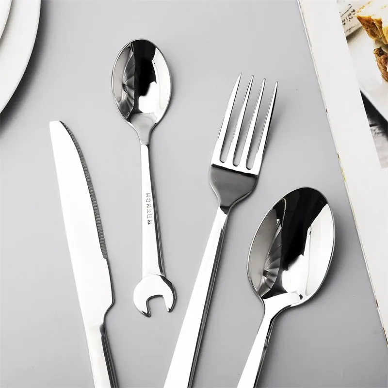 Творческий гаечный ключ столовый набор высокое качество нержавеющая сталь